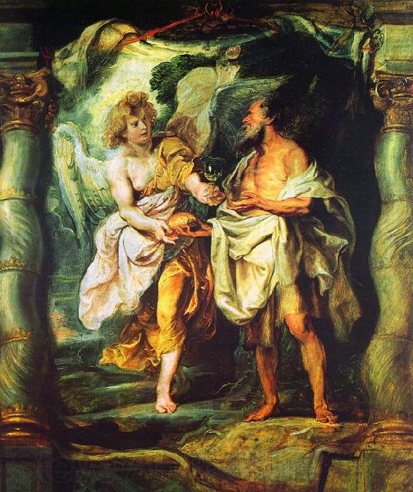 Peter Paul Rubens The Prophet Elijah Receiving Bread and Water from an Angel Spain oil painting art
